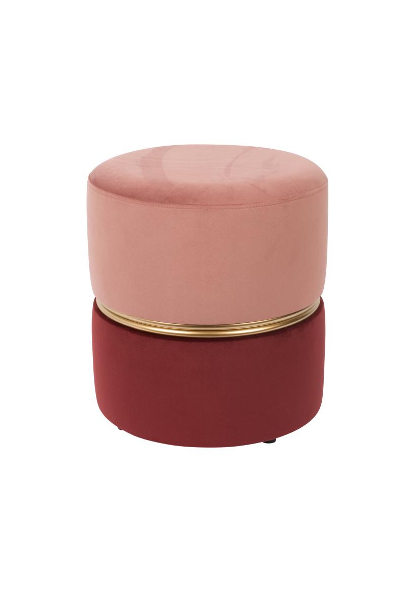 Bubbly Puf i Lyserød Polyester - Rund Ottomanske Design