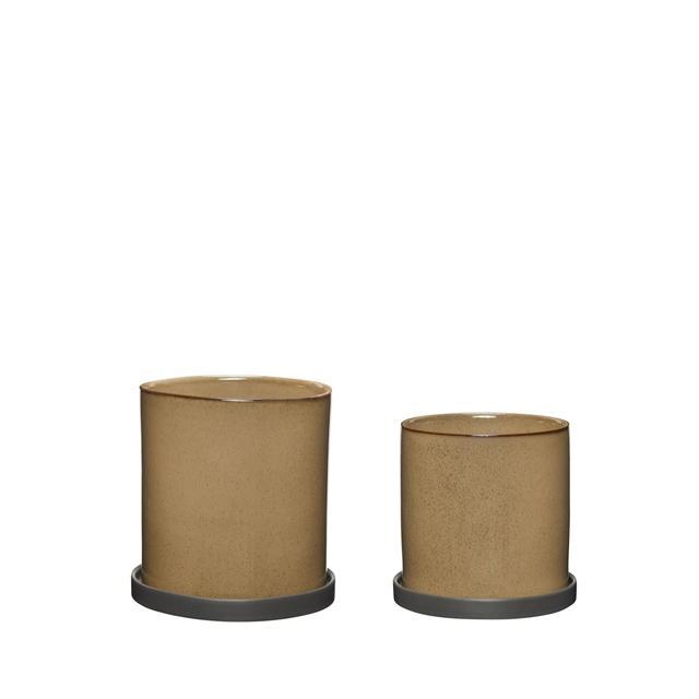 Hübsch Era Potte Sæt i Beige - Minimalistisk Design
