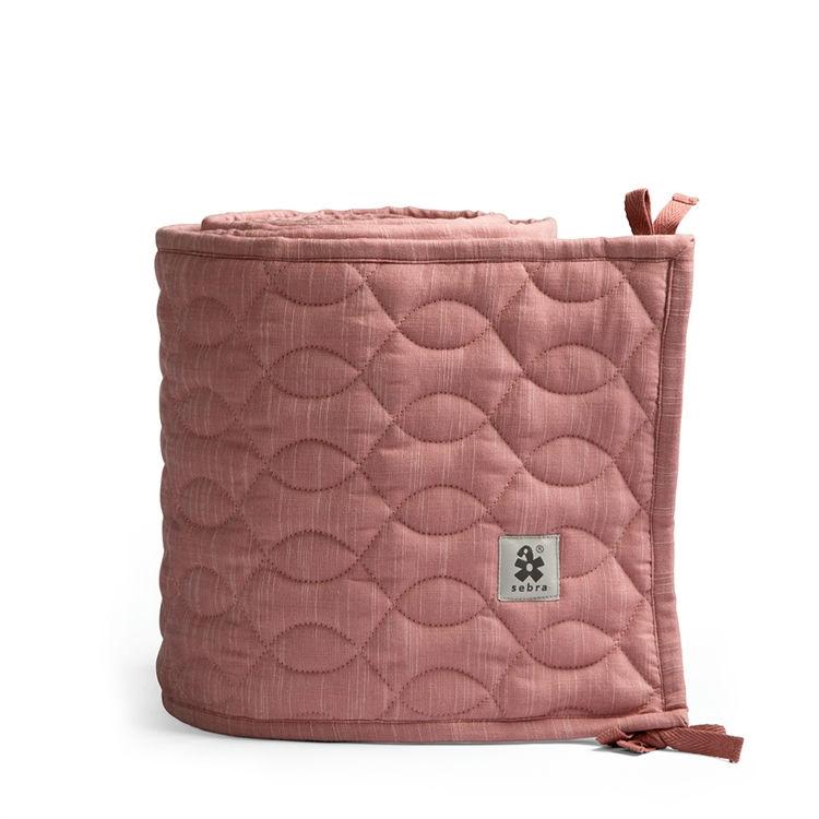 Sebra Sengerand Quiltet i Grå og Blossom Pink