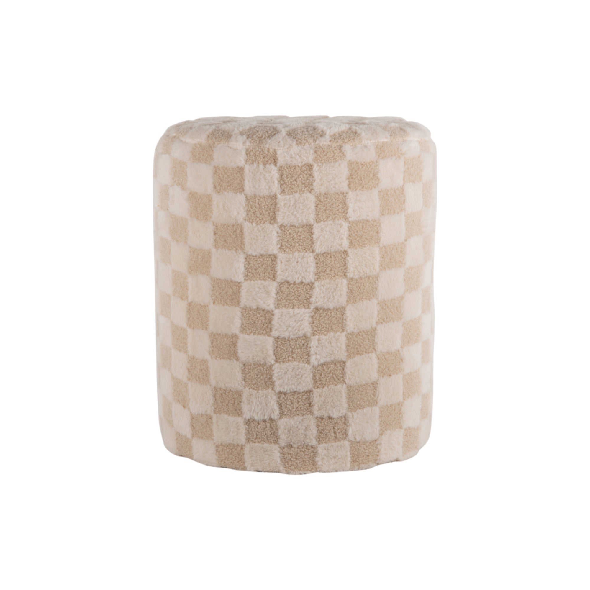 Checker Puf  Hvid Sand ø41