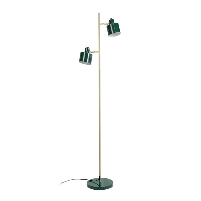 Dyberg Larsen Ocean Gulvlampe Mørkegrøn Messing